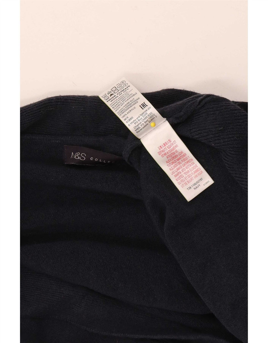 Pulover cardigan deschis pentru femei Marks & Spencer, acrilic, albastru marin mic