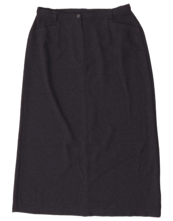 Fusta midi pentru femei Marks & Spencer UK 16 mare W32 poliester bleumarin