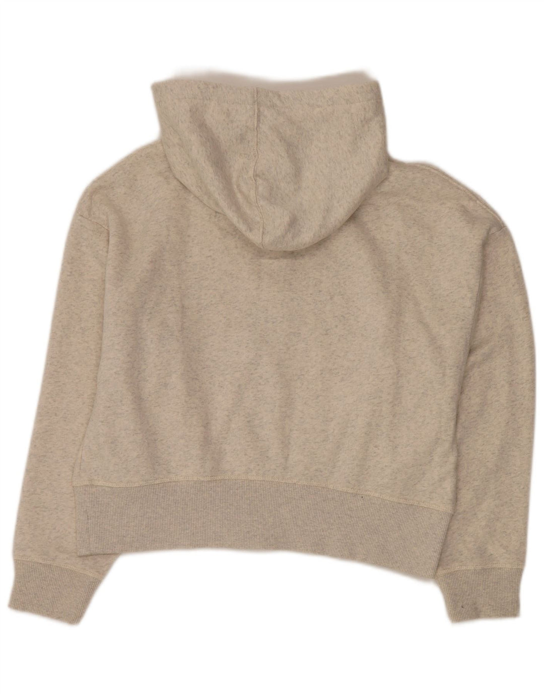 CALVIN KLEIN Pulover crop cu capota cu fermoar pentru femei UK 10, mic, alb, pete