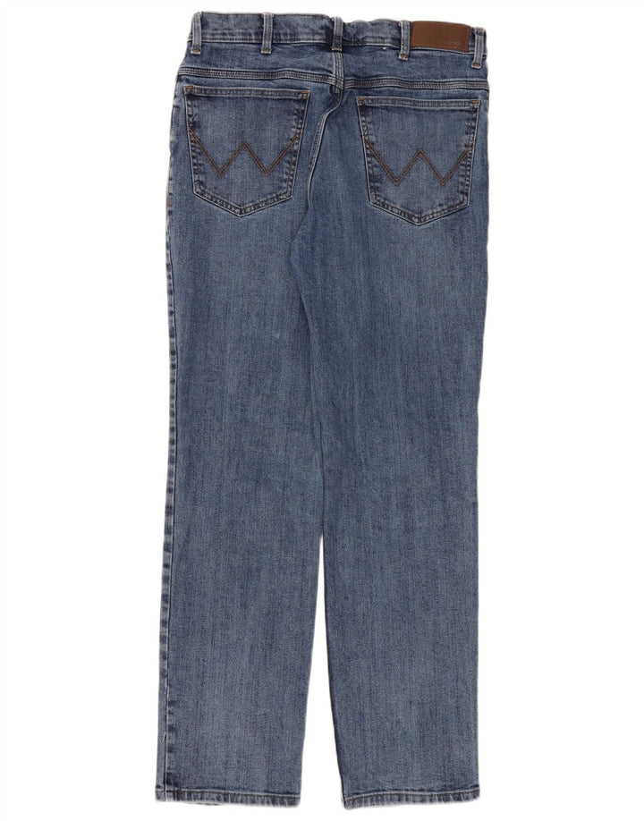 Blugi drepti pentru bărbați Wrangler W34 L32 Bumbac albastru