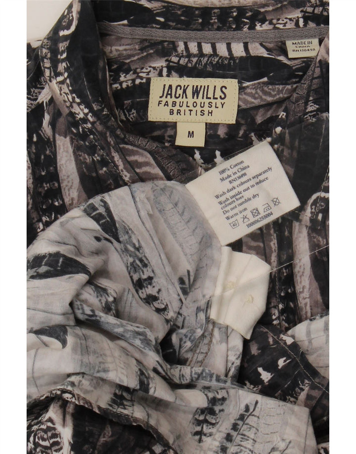 Cămașă Jack Wills pentru bărbați cu model abstract, bumbac gri mediu
