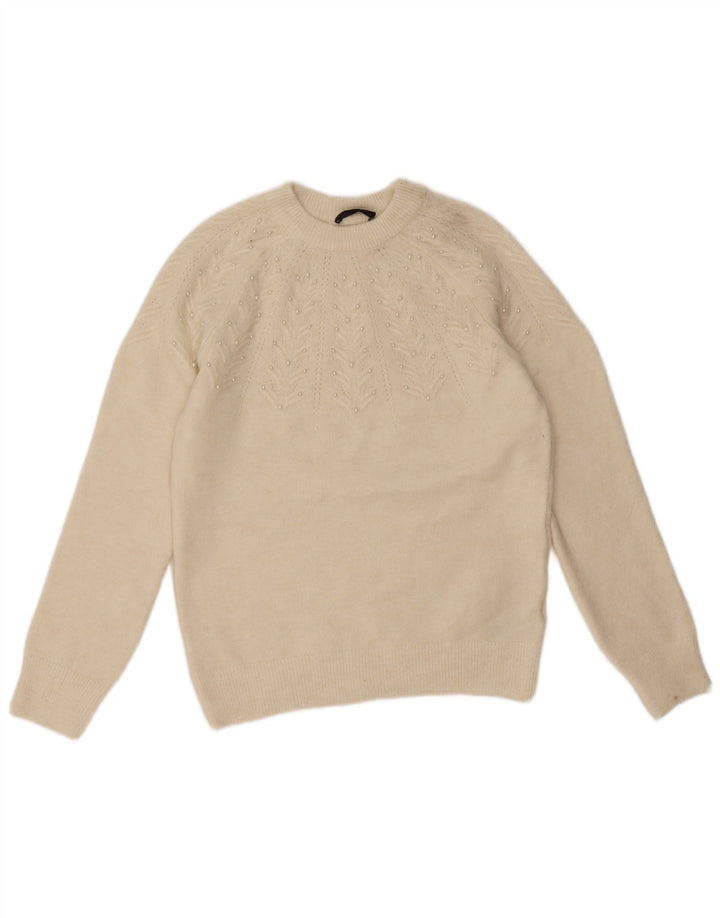 Pulover pentru femei Marks & Spencer cu decolteu triplu UK 10 Small Off White