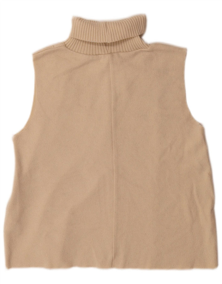 Zara Femei Vest Tank Top UK 10 Mic Bej Poliester