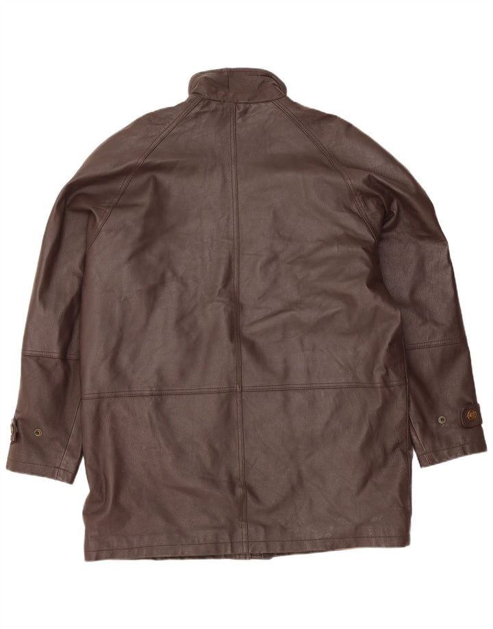 Jachetă de piele vintage pentru bărbați UK 40, mare, maro, din piele