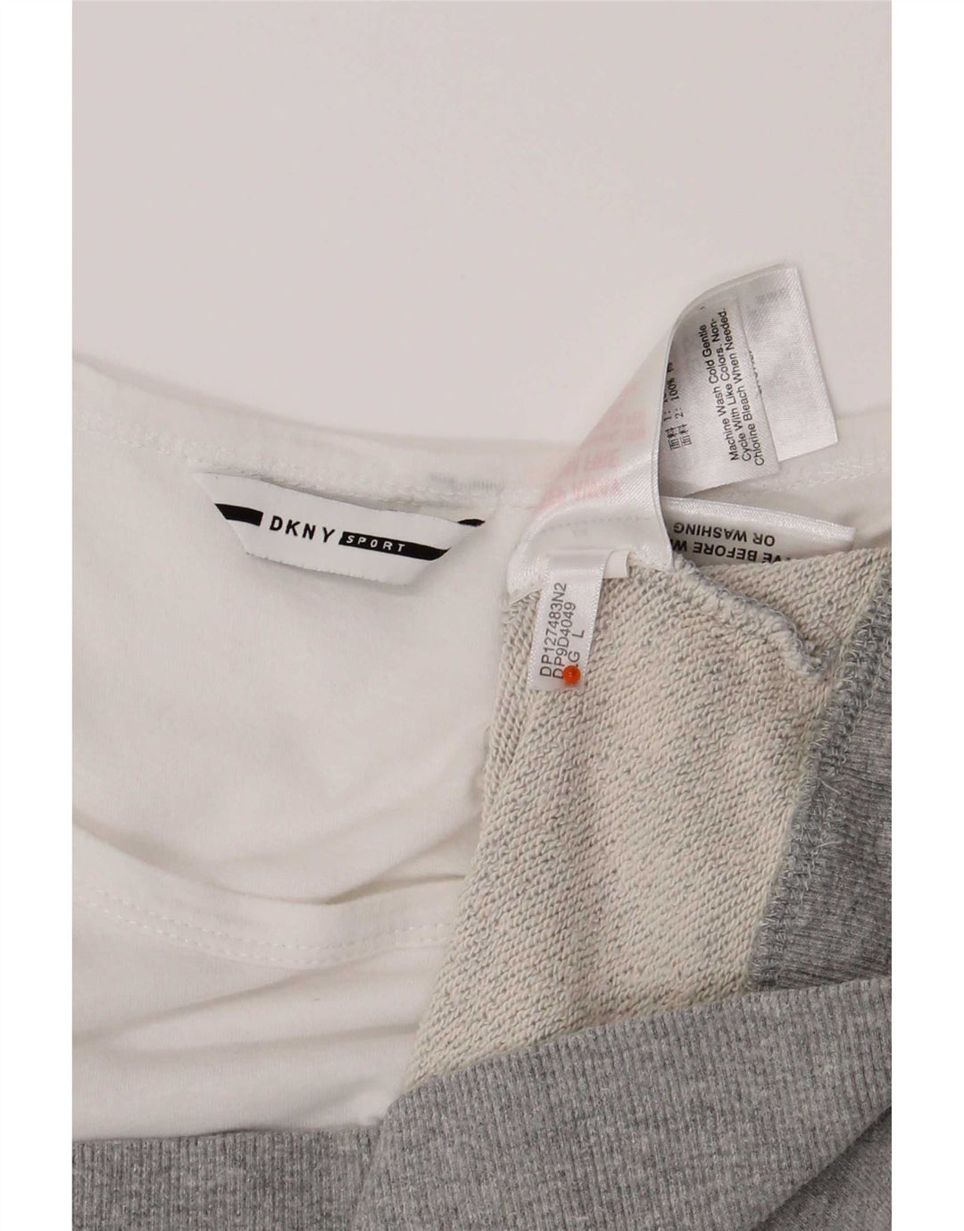 Pulover pentru damă Dkny, cu paragate, UK 16, mare, gri Colorblock