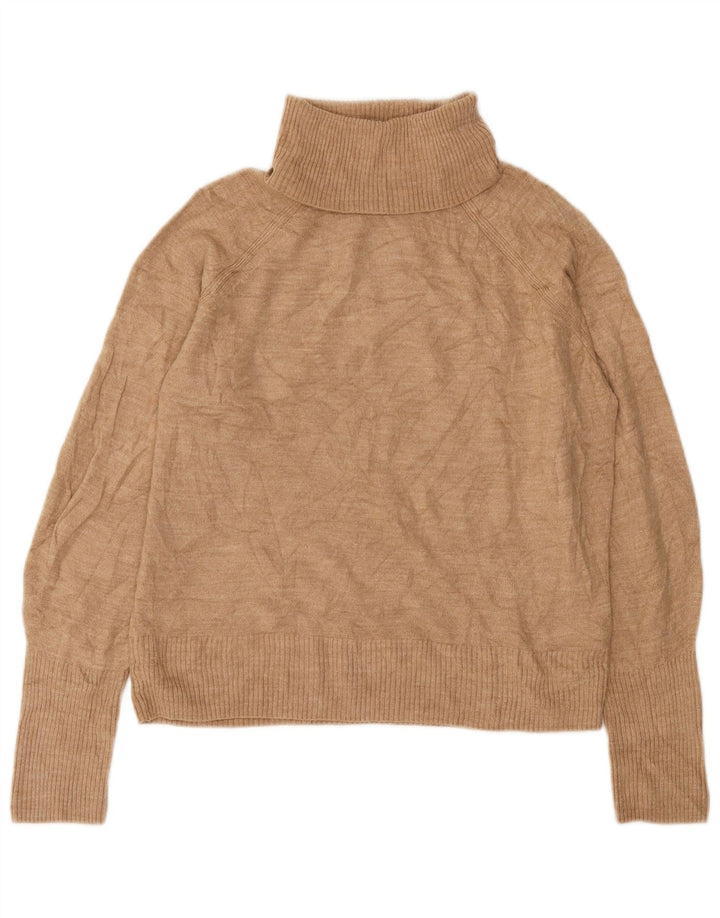 Pulover pentru femei Marks & Spencer cu gât rulat UK 14 Medium Bej Acrilic