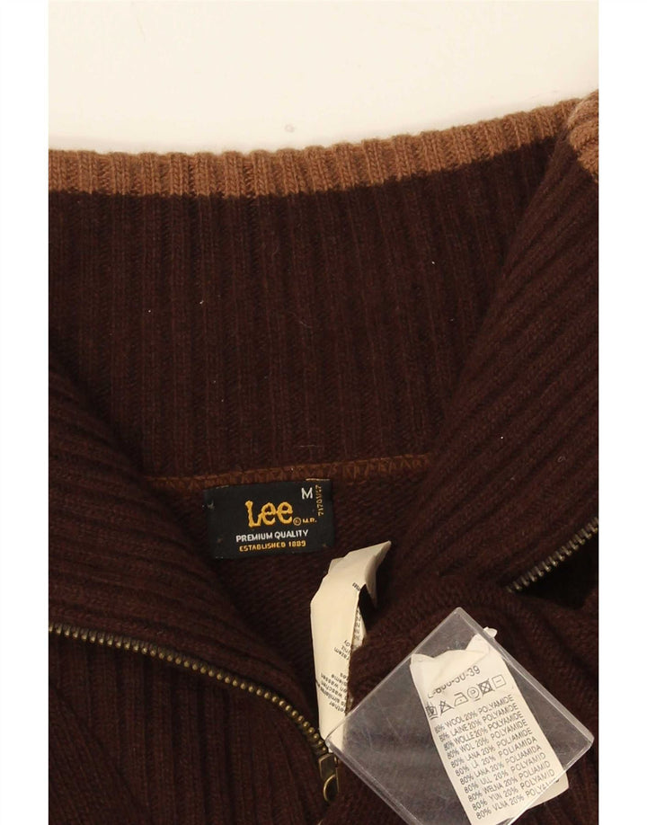 Pulover cardigan grafic pentru bărbați Lee, lână maro medie