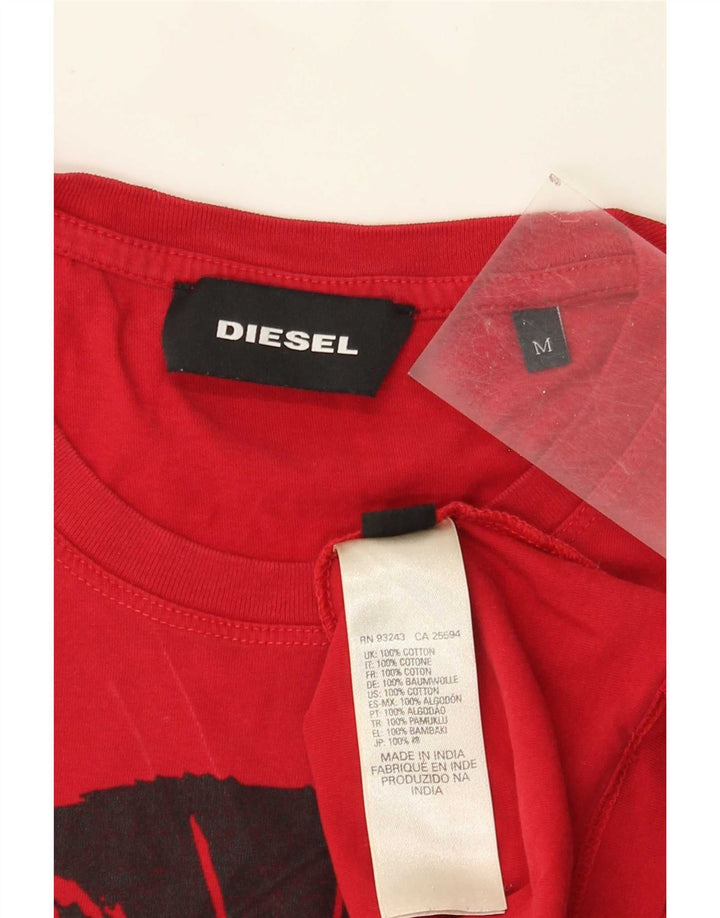 Tricou grafic pentru bărbați Diesel Top din bumbac roșu mediu