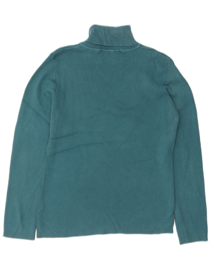 ORVIS Pulover cu gât rulat pentru femei UK 16, mare, albastru, bumbac
