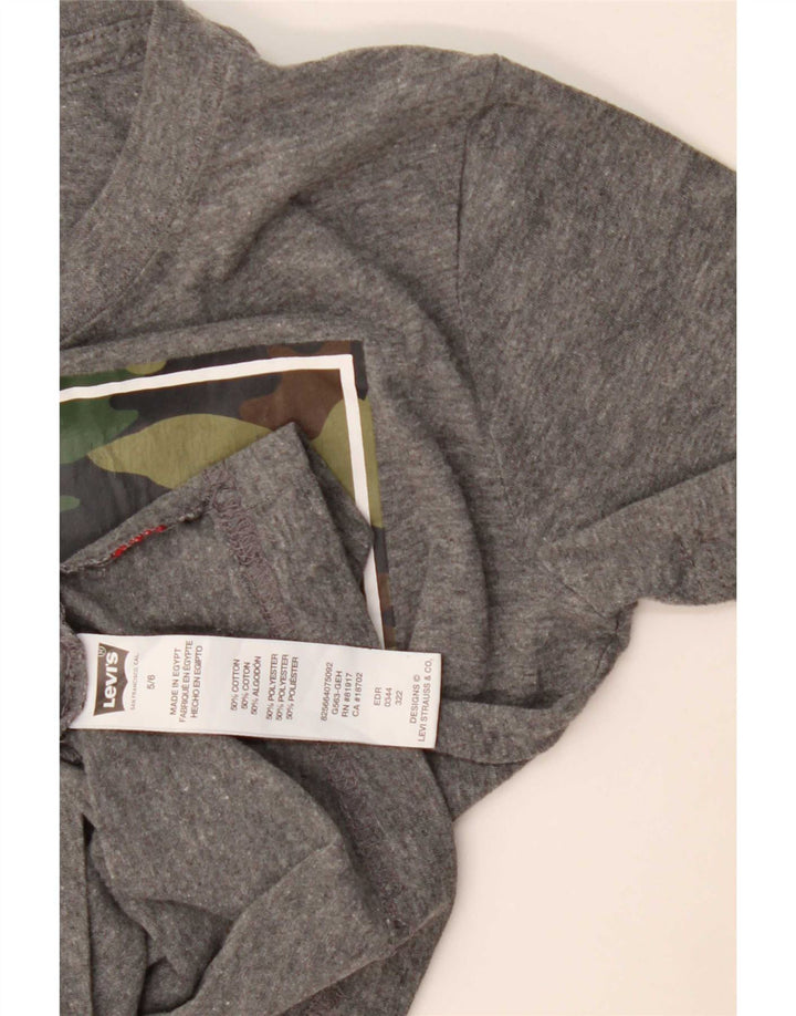 Tricou grafic Levi's pentru baieti Top 5-6 ani bumbac gri