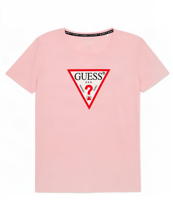 Tricou grafic Guess pentru femei Top UK 14 Large Pink