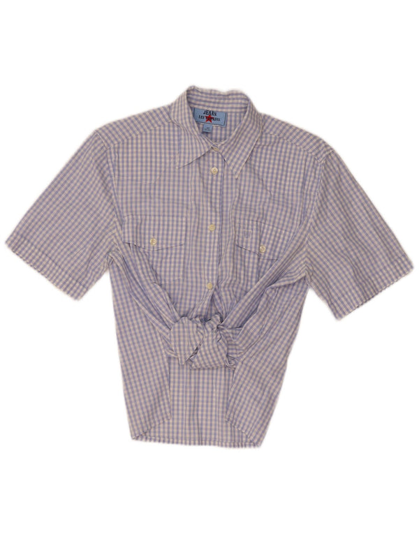 Bluză cămașă cu mânecă scurtă pentru femei Les Copains IT 44 Medium Blue Gingham