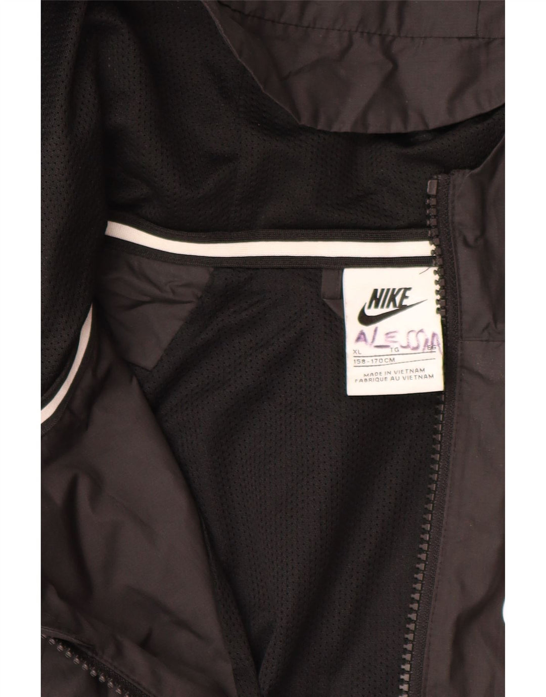 Jachetă de ploaie cu glugă NIKE pentru băieți 13-14 ani XL poliester negru