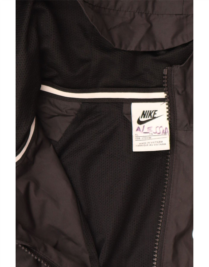 Jachetă de ploaie cu glugă NIKE pentru băieți 13-14 ani XL poliester negru