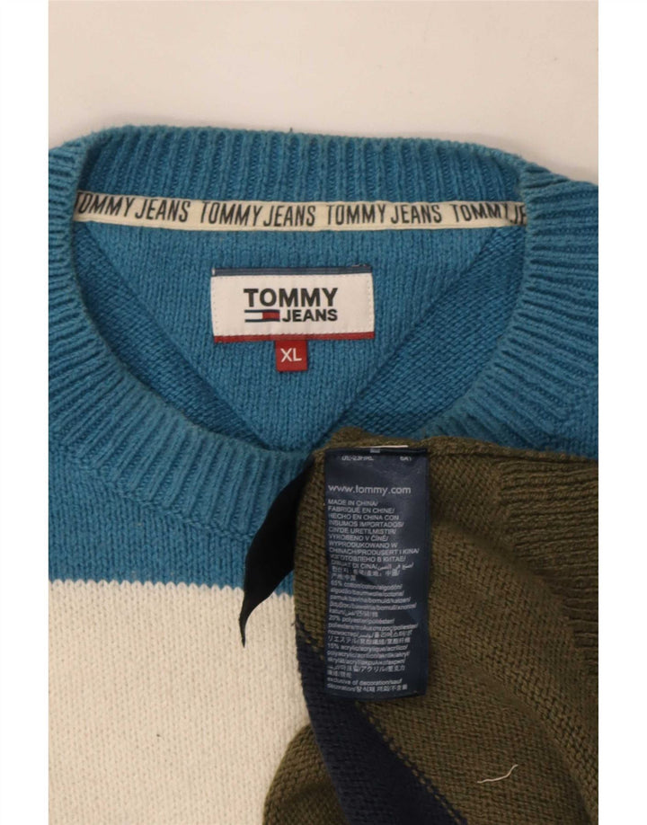 Pulover pentru bărbați Tommy Hilfiger, cu gât crew, XL, cu dungi multicolore