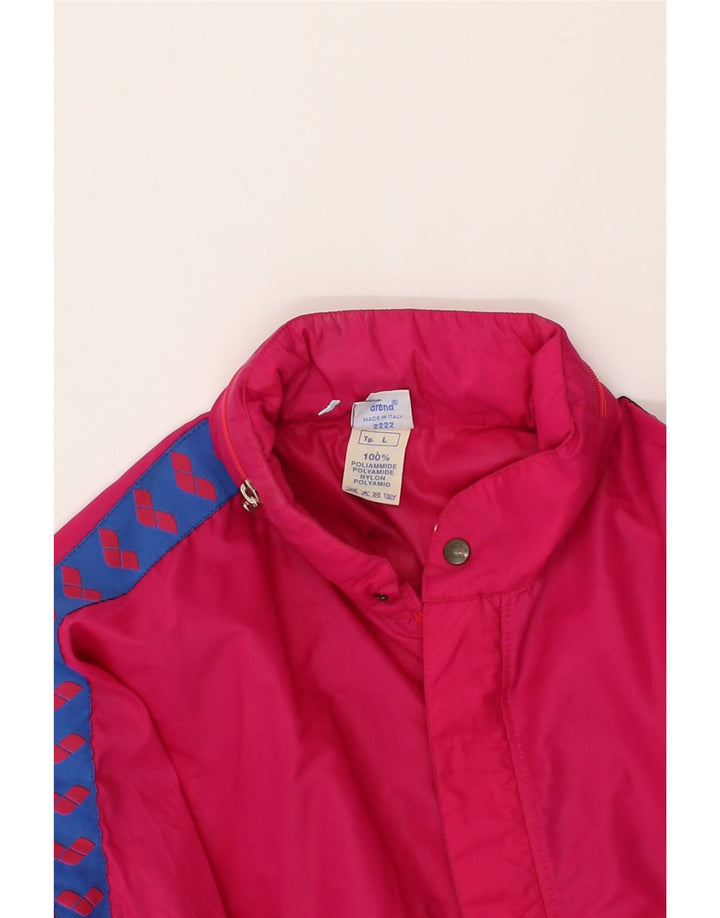 ARENA Mens Graphic Rain Jacket UK 40 Large Red Polyamide Vintage Arena and Second-Hand Arena from Messina Hembry 