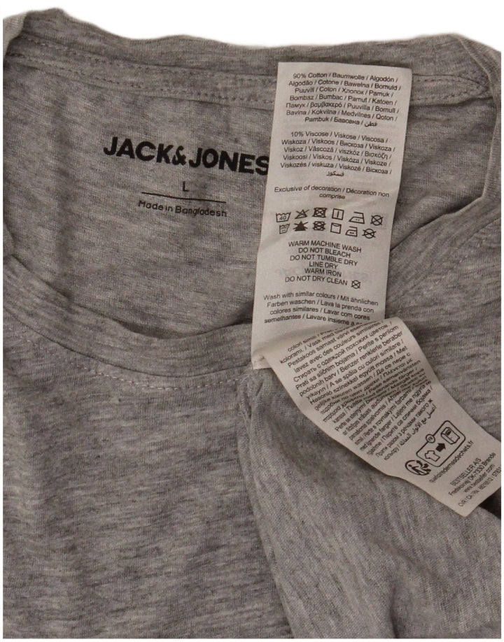 JACK & JONES Tricou pentru bărbați Top mare, gri, viscoză