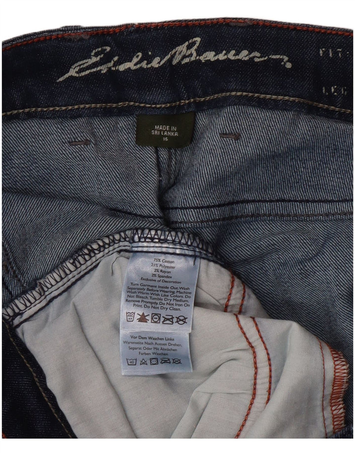 EDDIE BAUER blugi capri curbat pentru femei US 16 2XL W38 L23 albastru bumbac