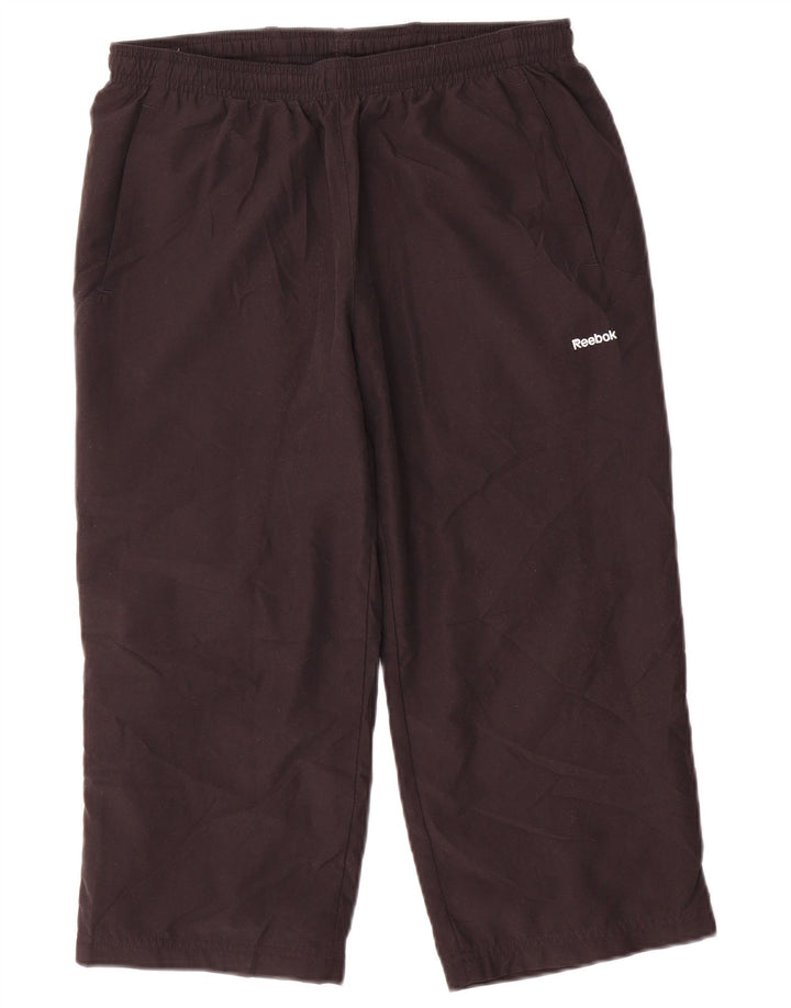 Pantaloni de trening Reebok Capri pentru femei UK 10 Poliester negru mic