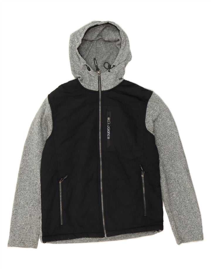 NEW BALANCE Mens Zip Hoodie Sweater Small Grey Colourblock Polyester Vintage New Balance and Second-Hand New Balance from Messina Hembry 