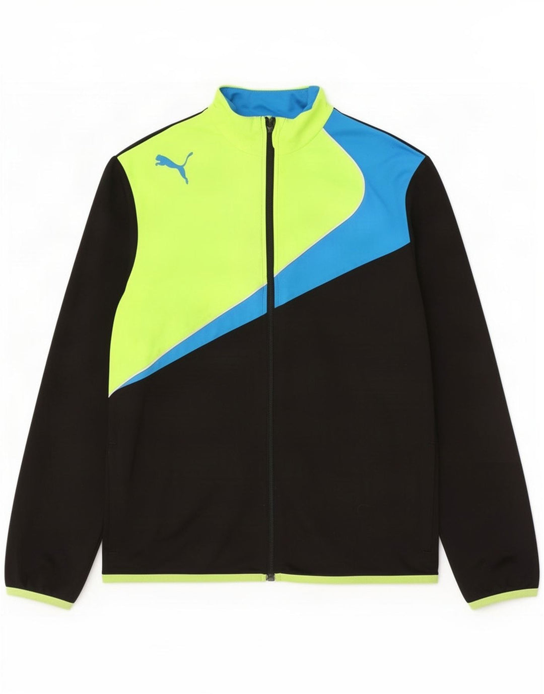 Jachetă de trening Puma pentru băieți 15-16 ani, negru, poliester color bloc