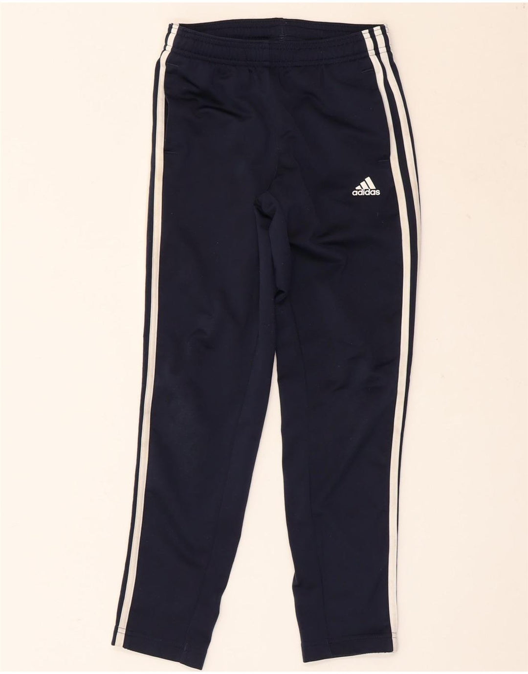 Pantaloni de trening ADIDAS pentru baieti 9-10 ani poliester bleumarin