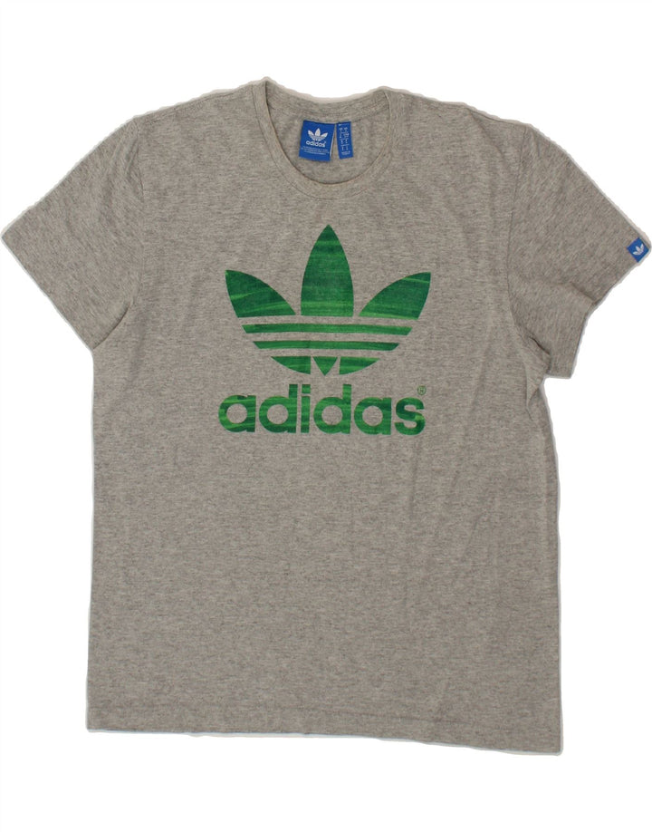ADIDAS Mens Graphic T-Shirt Top Small Grey Cotton Vintage Adidas and Second-Hand Adidas from Messina Hembry 