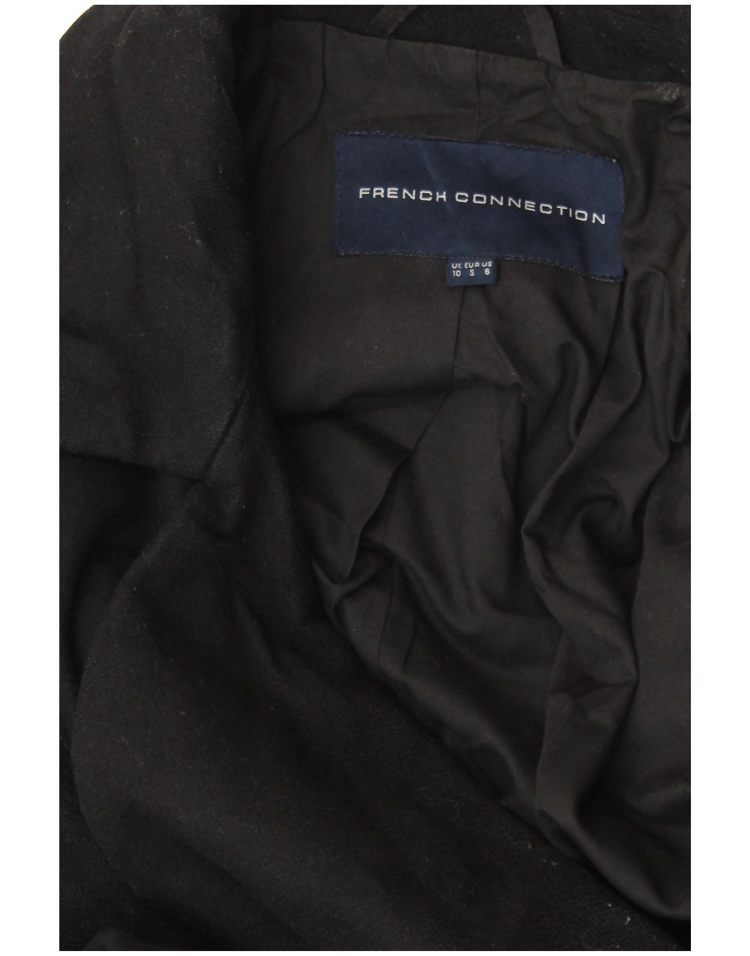 FRENCH CONNECTION Pardesiu supradimensionat pentru femei UK 10 Small Black