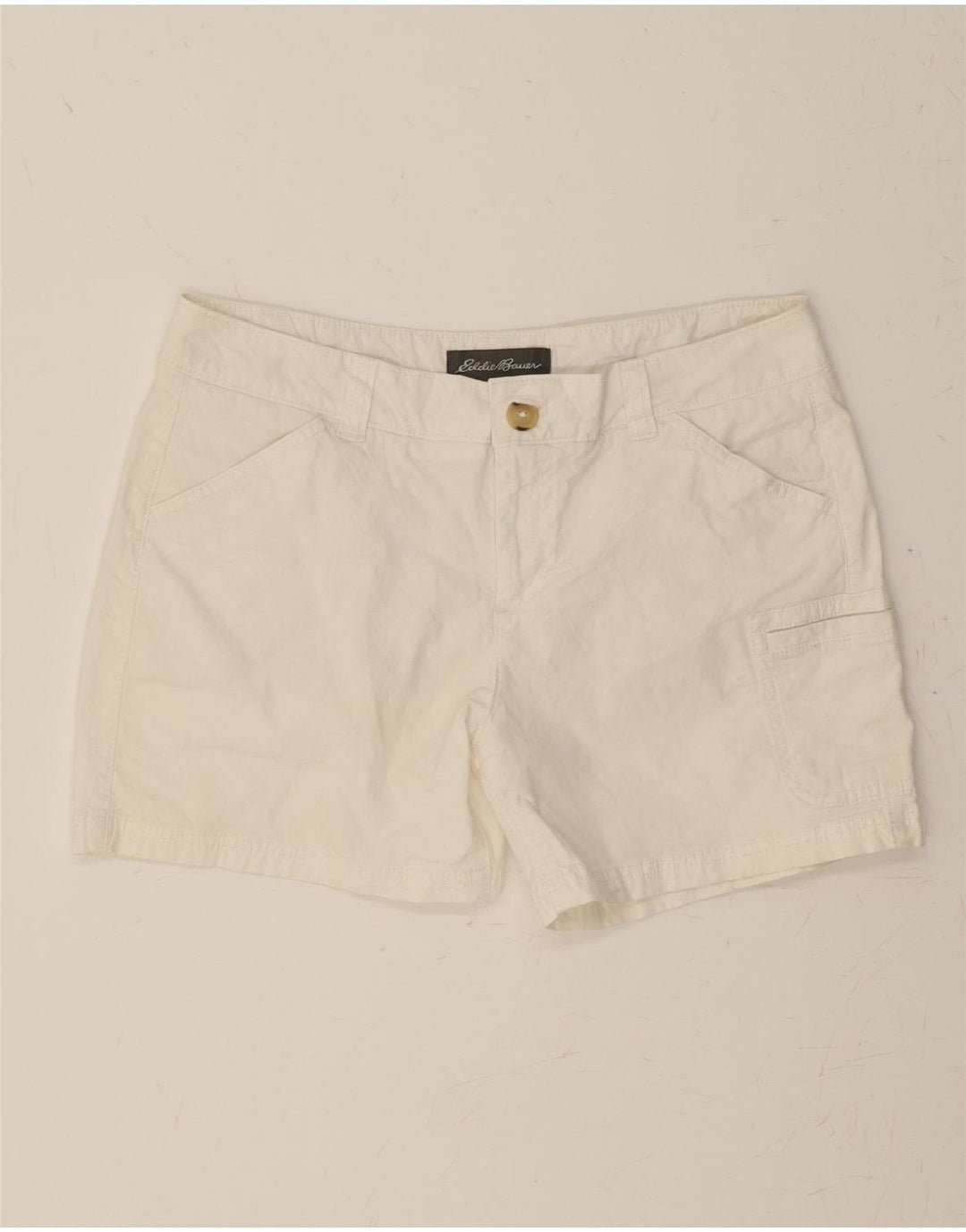 EDDIE BAUER Womens Cargo Shorts US 10 Large W33  White Cotton Vintage Eddie Bauer and Second-Hand Eddie Bauer from Messina Hembry 