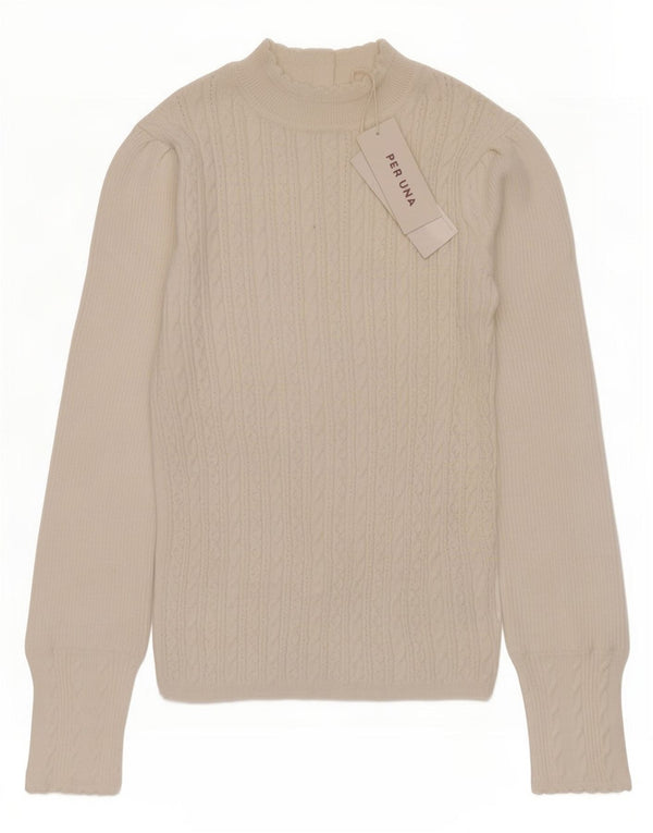 Marks & Spencer Pulover cu gât țestoasă Per Una pentru femei UK 10 Small White