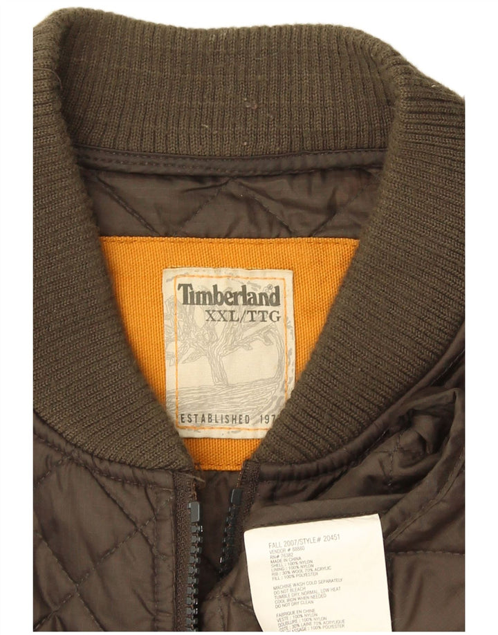 Jachetă matlasată Timberland pentru bărbați UK 44 2XL Kaki Nylon