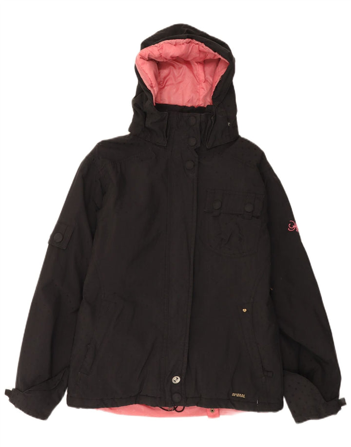 Jachetă de vânt cu glugă pentru femei ANIMAL UK 10 Poliamidă neagră mică