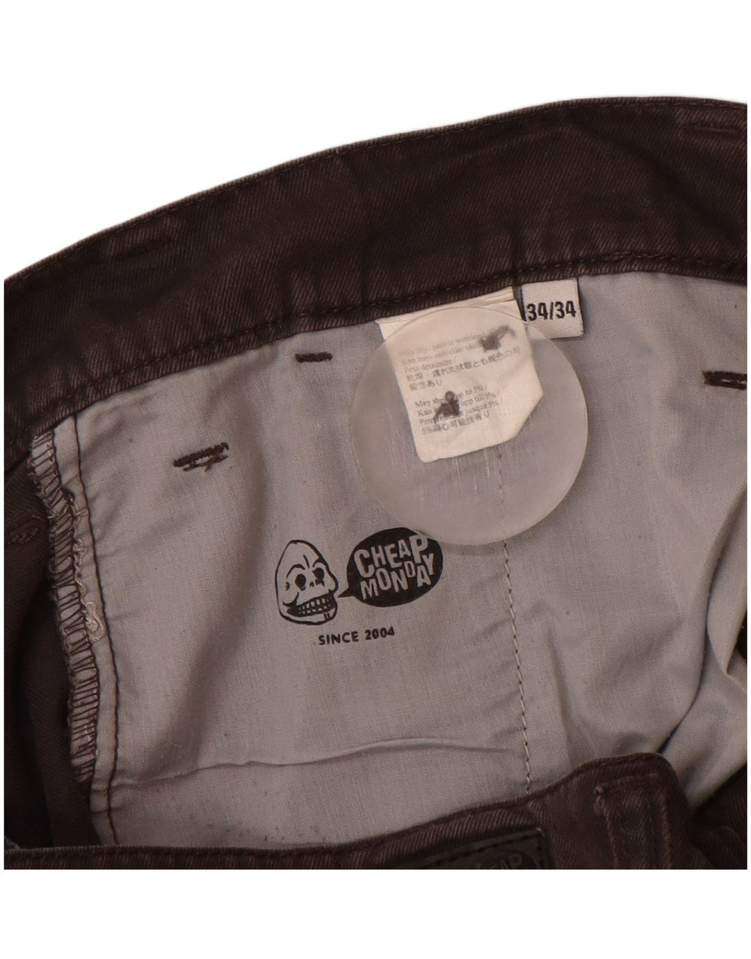 CHEAP MONDAY Pantaloni chino drepți pentru bărbați L34 L32 Negri