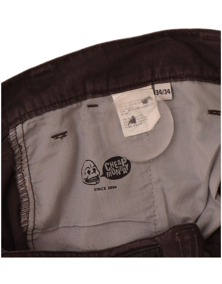 CHEAP MONDAY Pantaloni chino drepți pentru bărbați L34 L32 Negri