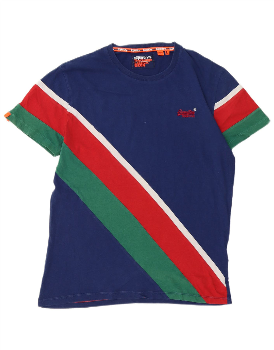 Tricou pentru bărbați SUPERDRY Top mare, albastru bleumarin, bumbac color bloc