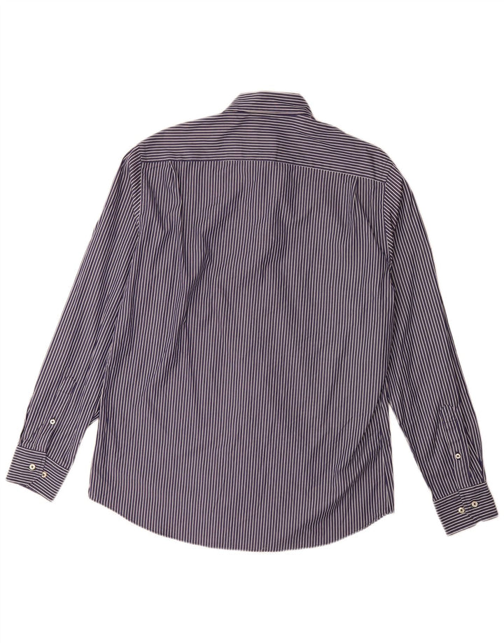 Cămașă Massimo Dutti pentru bărbați, mare, bleumarin, cu dungi, bumbac