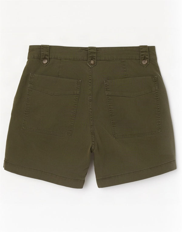 MINT VELVET Pantaloni scurți chino cu talie înaltă pentru femei UK 10 Small W28 Khaki Bumbac