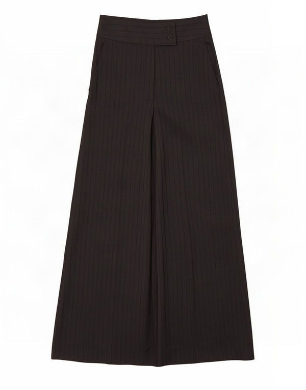 Pantaloni casual pentru femei cu talie înaltă Zara XS W24 L29 Negru cu dungi