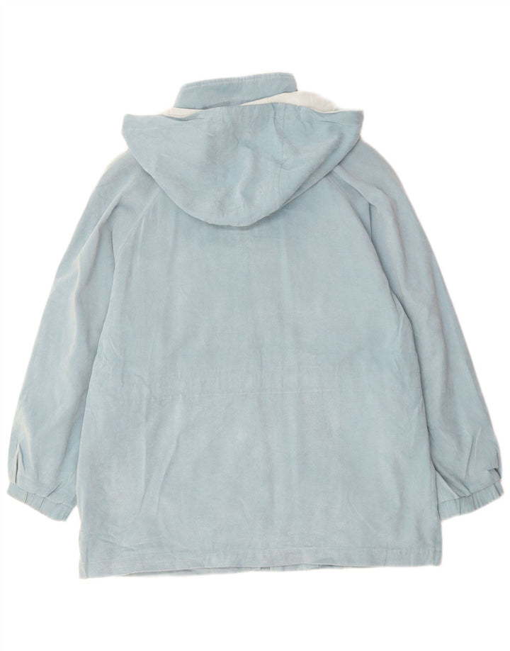 LONDON FOG Jachetă de vânt cu glugă pentru femei UK 16 Poliester albastru mare