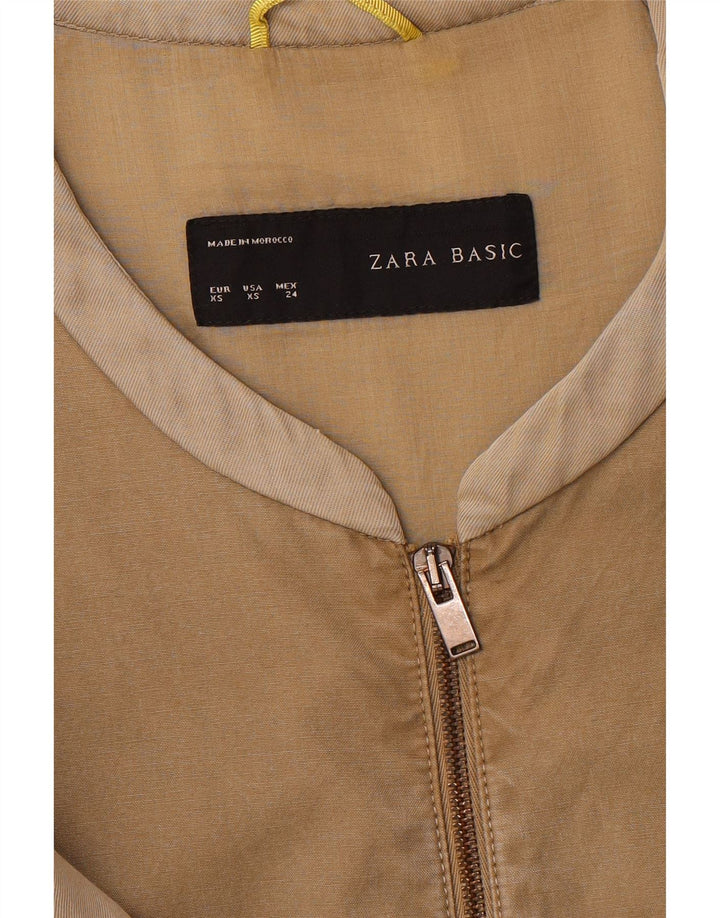 ZARA Womens Oversized Bomber Jacket UK 6 XS Khaki Lyocell