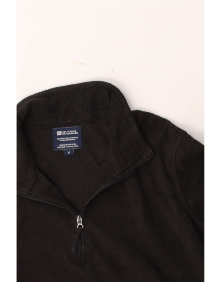 MOUNTAIN WAREHOUSE Womens Zip Neck Fleece Jumper UK 14 Medium Black Vintage Mountain Warehouse and Second-Hand Mountain Warehouse from Messina Hembry 
