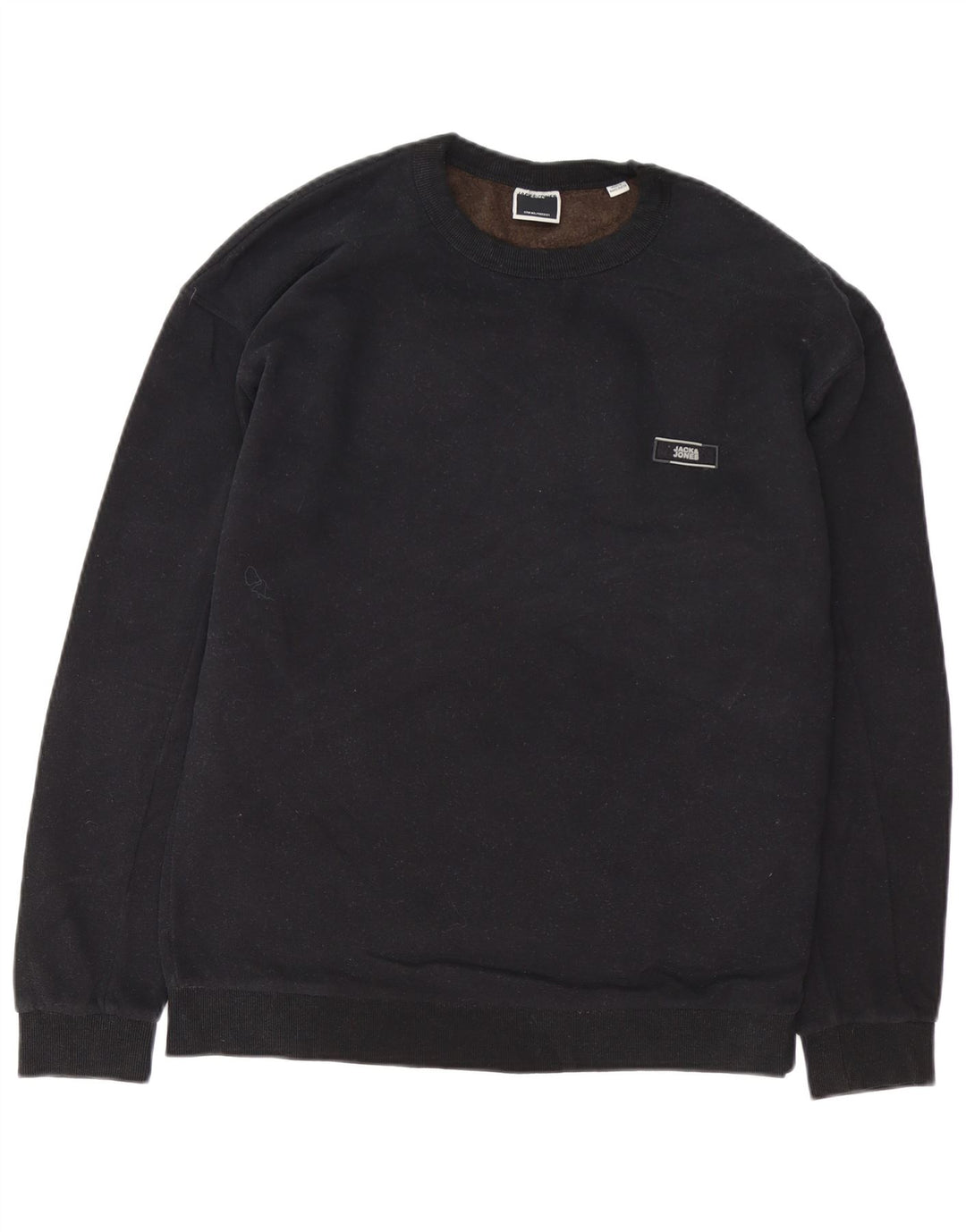 JACK & JONES Hanorac pentru bărbați Core Graphic Pulover mare, negru, bumbac