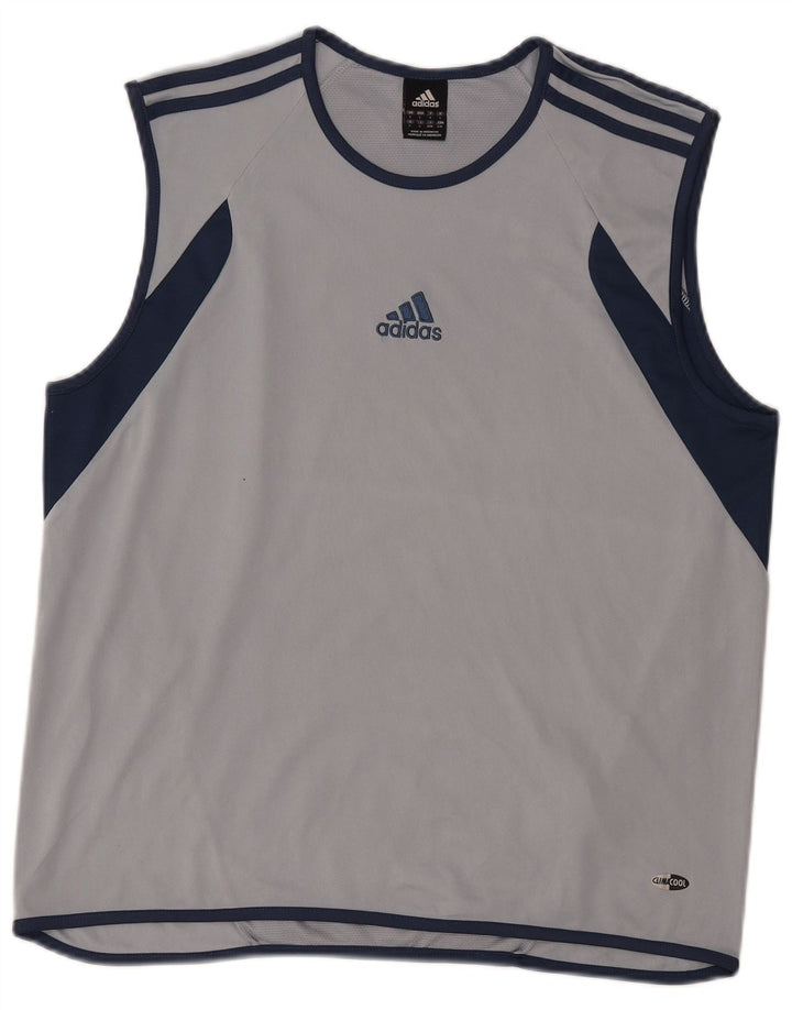 Vest Top Climacool Adidas pentru bărbați, mare, gri, poliester color bloc