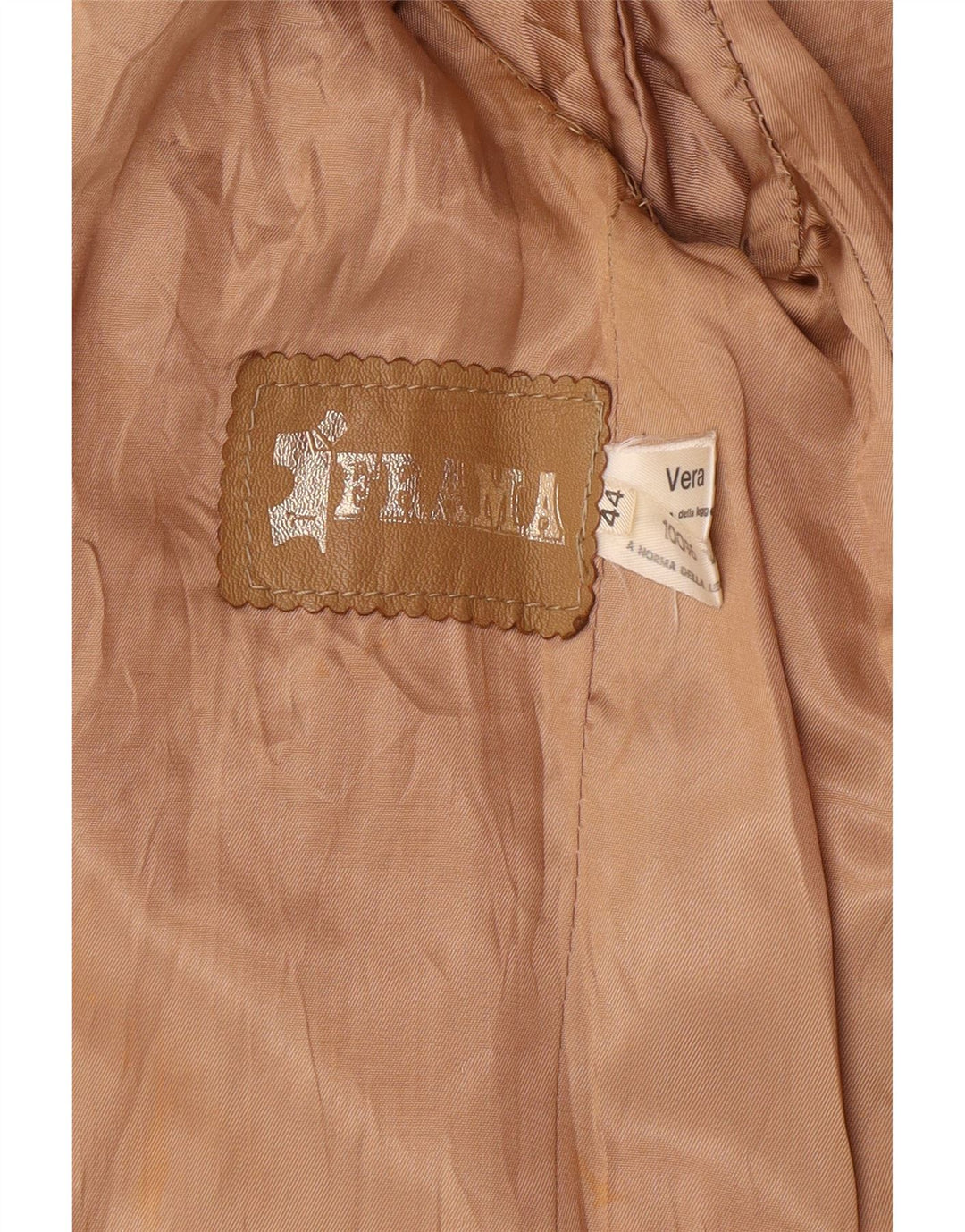 Jachetă vintage pentru femei cu 2 nasturi IT 44 Medium Bej Piele Clasică