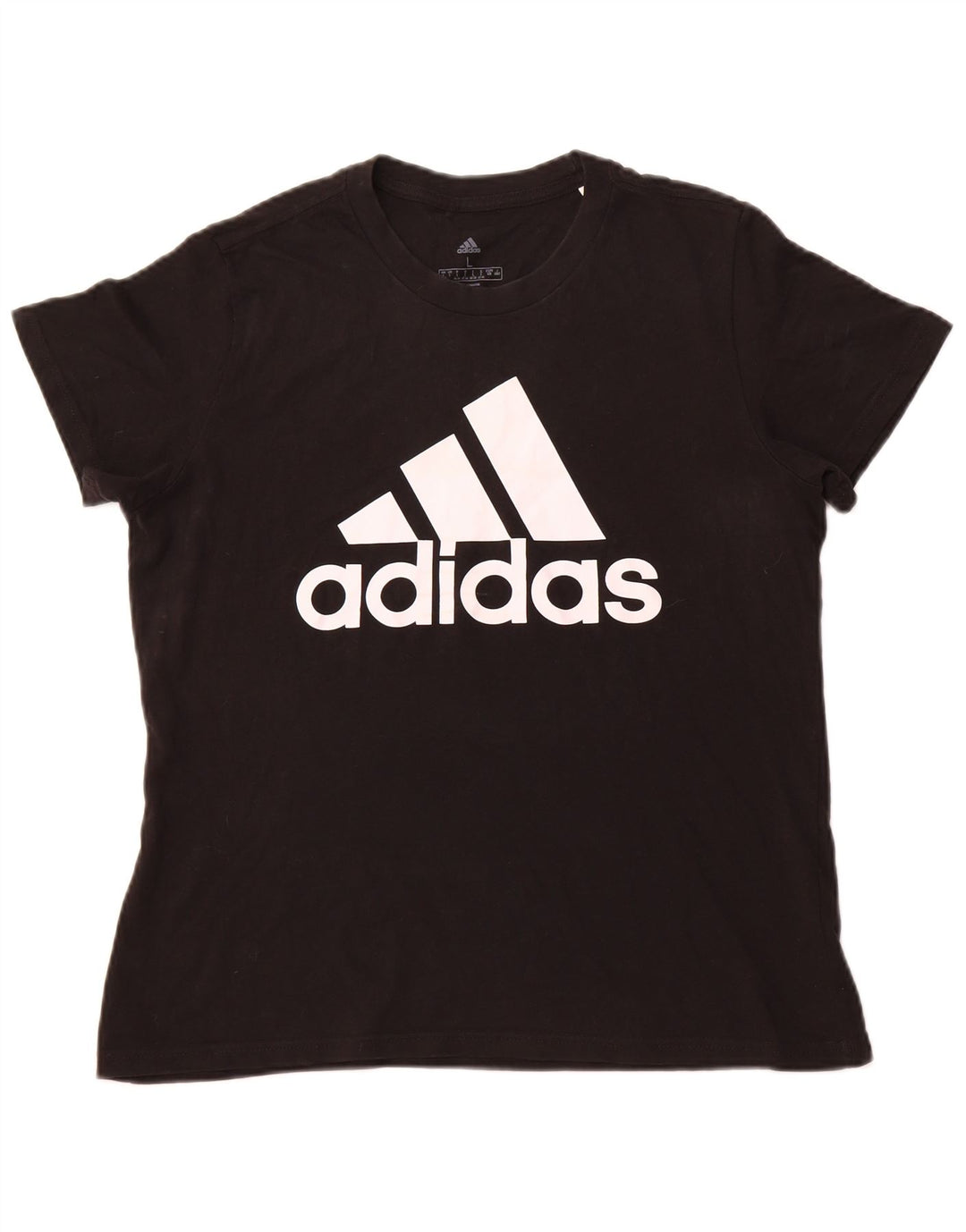 Tricou grafic ADIDAS pentru femei, Marea Britanie 16/18, bumbac negru mare