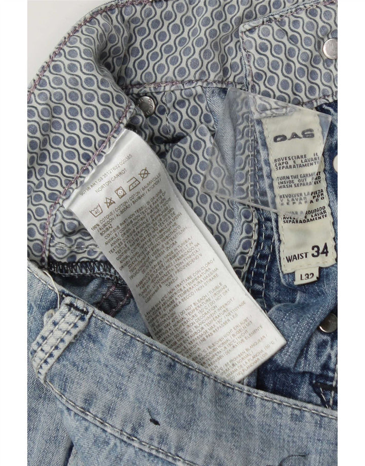 Blugi slim pentru bărbați Gas Slim Distressed W34 L32 Blue Bumbac