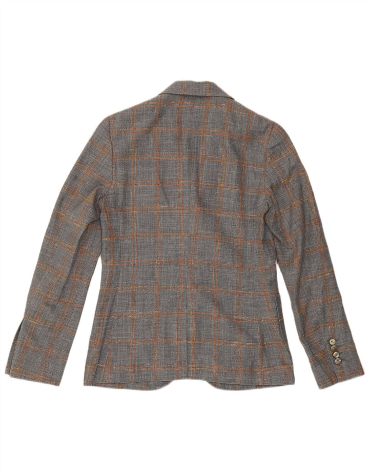 Sacou blazer pentru femei Lardini cu 2 nasturi IT 38 XS Lână cu carouri gri