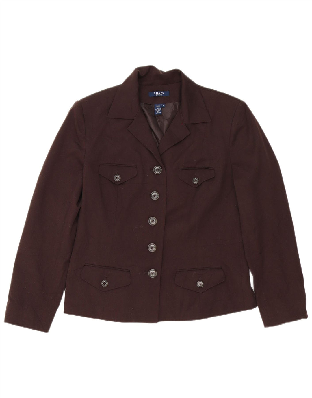 Jachetă Blazer pentru femei Chaps cu 5 nasturi US 10 Poliester maro mare