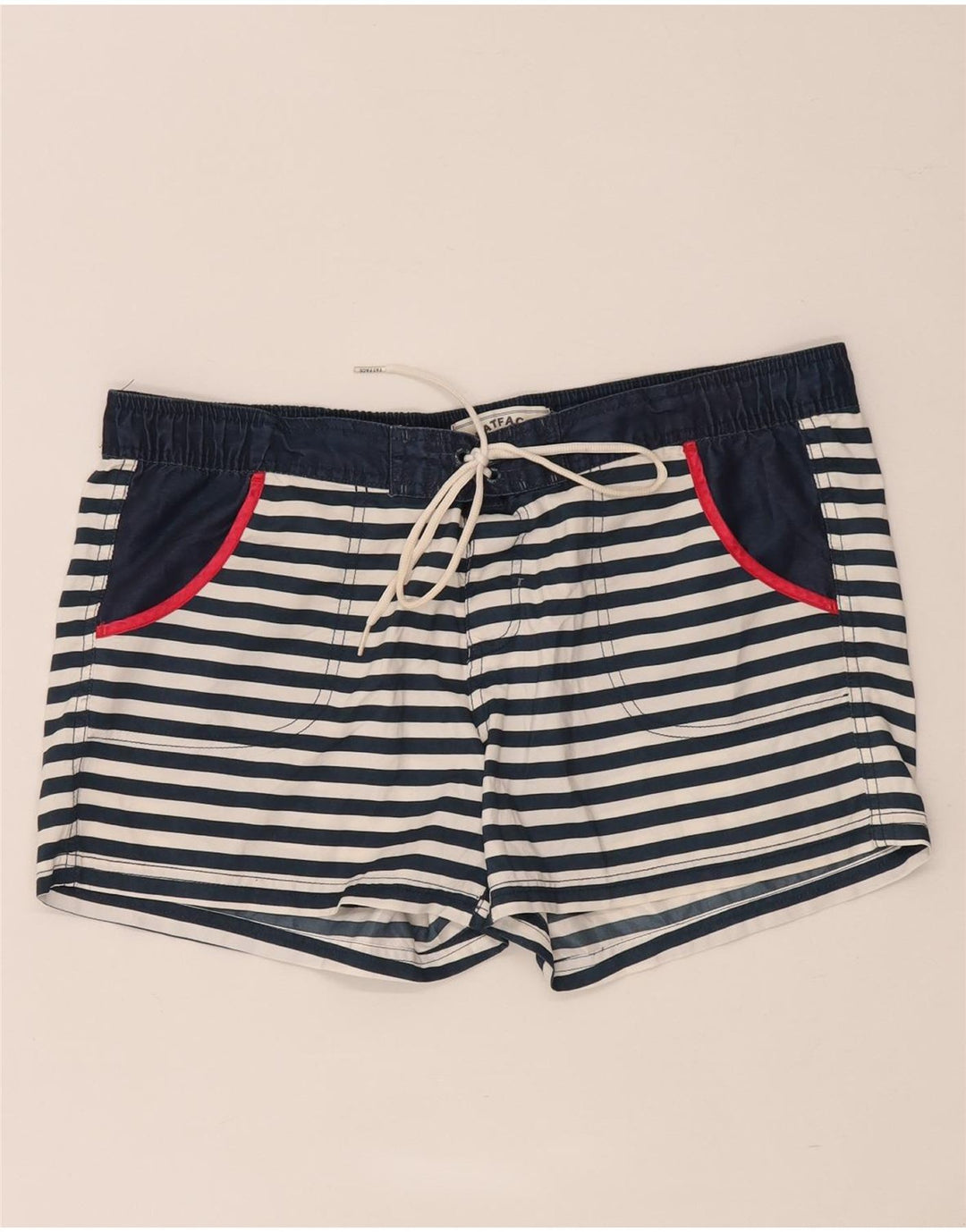 Fat Face, damă, pantaloni scurți de înot UK 14 mare, bleumarin, poliester cu dungi