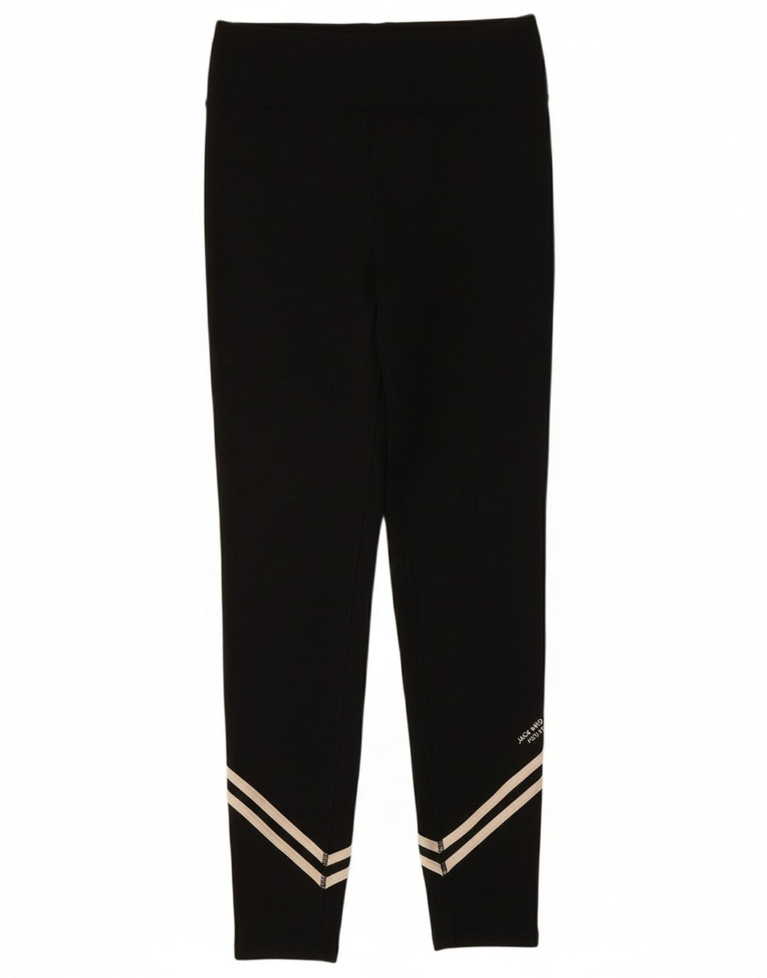 JACK WILLS Womens Leggings UK 12 Medium  Black Striped Polyester